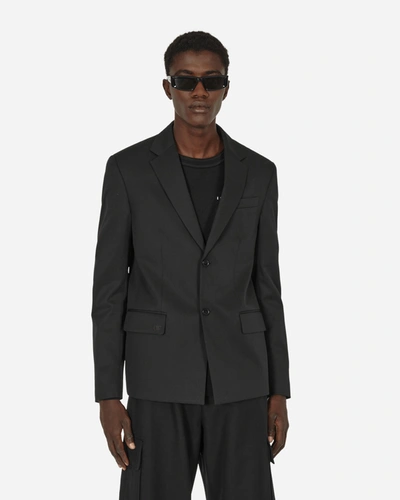 Shop Off-white Embroidered Wool Strap Blazer In Black