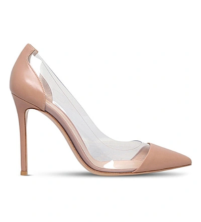 Gianvito Rossi Calabria Panelled Leather Courts In Beige Oth