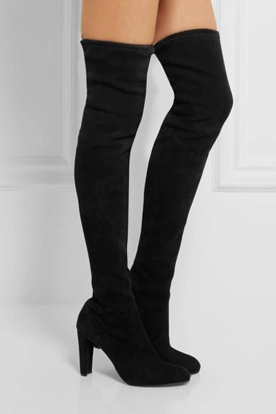 Shop Stuart Weitzman Highland Stretch-suede Over-the-knee Boots