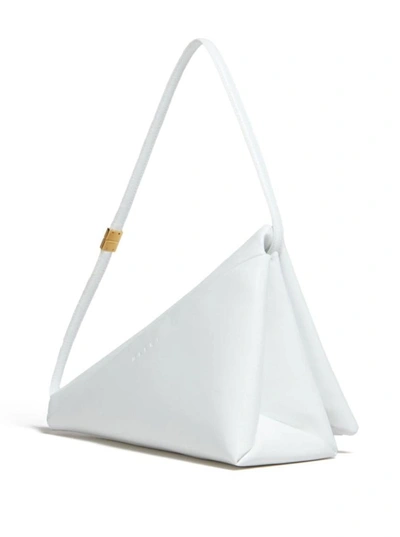 Shop Marni Prisma Triangle Bag In White