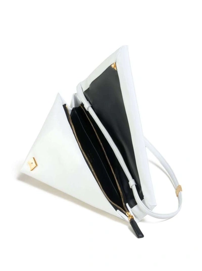 Shop Marni Prisma Triangle Bag In White