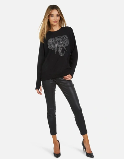 Lauren Moshi Ladona Crystal Electric Elephant In Black
