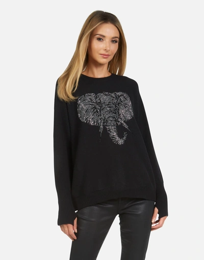 Lauren Moshi Ladona Crystal Electric Elephant In Black