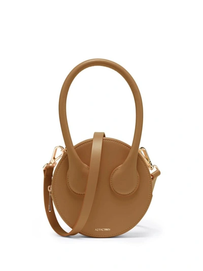 Shop Az Factory By Ester Manas Az Factory X Ester Manas Round Leather Mini Bag In Brown