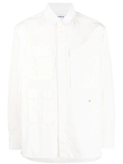 Shop Etudes Studio Études Long Sleeve Cotton Shirt In White