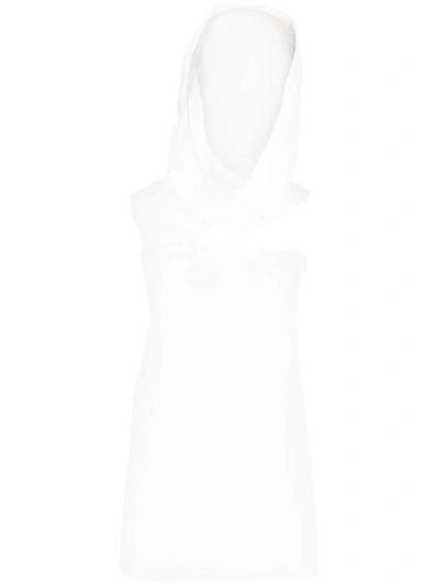 Shop Ferragamo Hooded Mini Dress In White