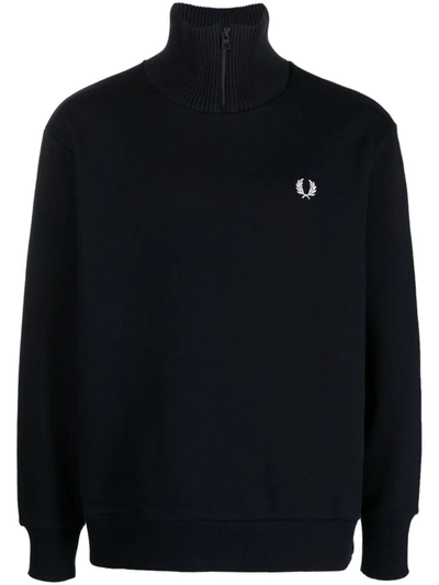 Shop Fred Perry Pre Fred Perry Logo Sweatshirt In Blue