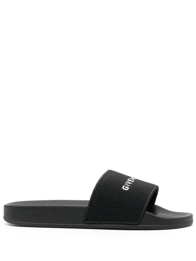 Shop Givenchy Logo Flat Mules In Black