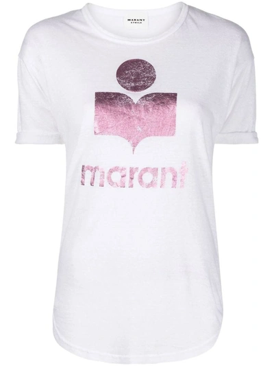Shop Isabel Marant Étoile Koldi Cotton T-shirt In Pink