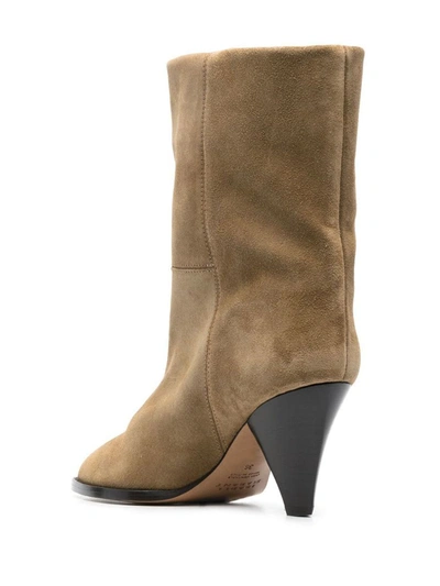 Shop Isabel Marant Rouxa Suede Leather Boots In Dove Grey