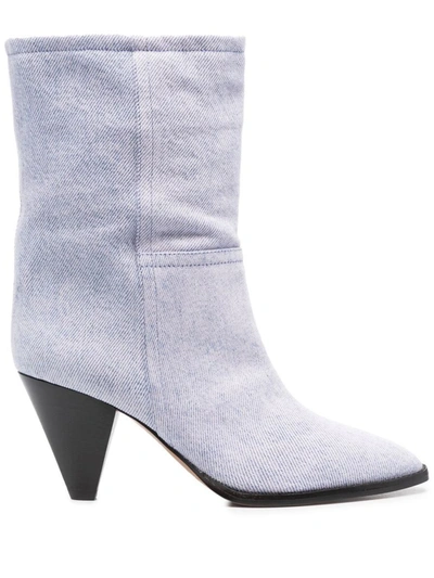 Shop Isabel Marant Rouxa Leather Boots In Lilac