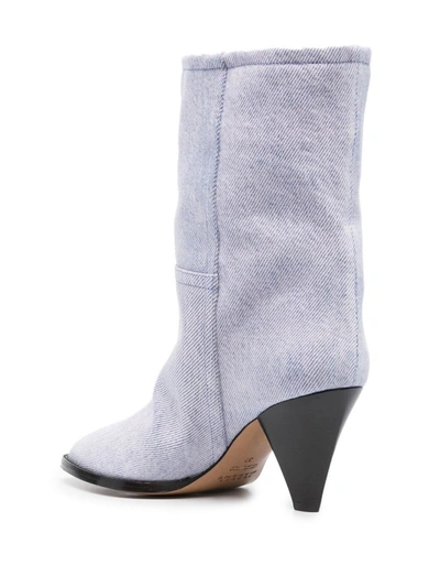 Shop Isabel Marant Rouxa Leather Boots In Lilac