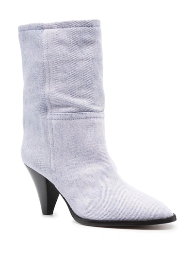 Shop Isabel Marant Rouxa Leather Boots In Lilac