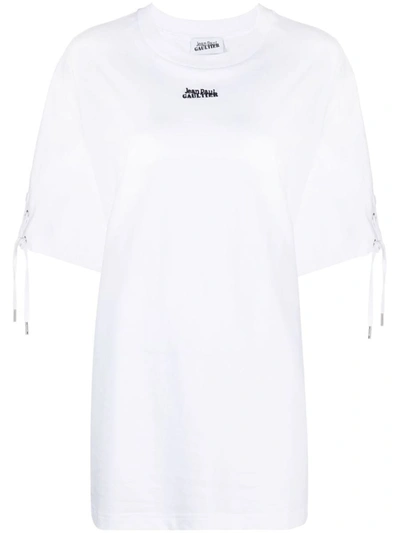 Shop Jean Paul Gaultier Logo Oversized Organic Cotton T-shirt In White