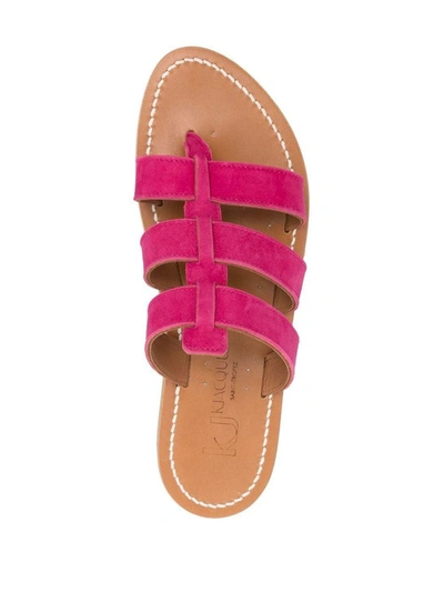 Shop Kjacques K.jacques Dolon Leather Flat Mules In Fuchsia