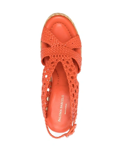 Paloma Barceló Interwovened Design Sandals With Block Heel In Orange