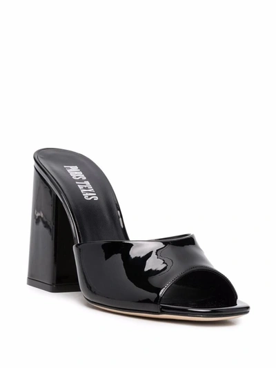 Shop Paris Texas Anja Patent Leather Heel Mules In Black