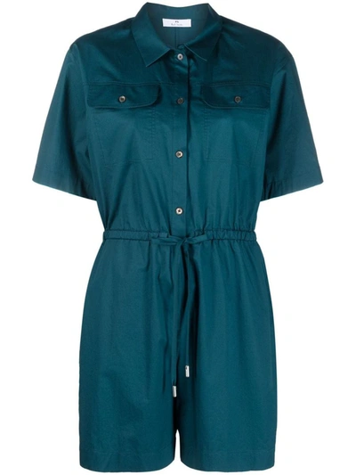 Shop Paul Smith Cotton Playsuit In Blue