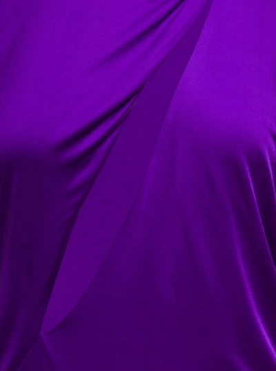 Shop Versace Purple Minidress With Cut-out Detailing Satin Effect In Viscose Woman In Violet
