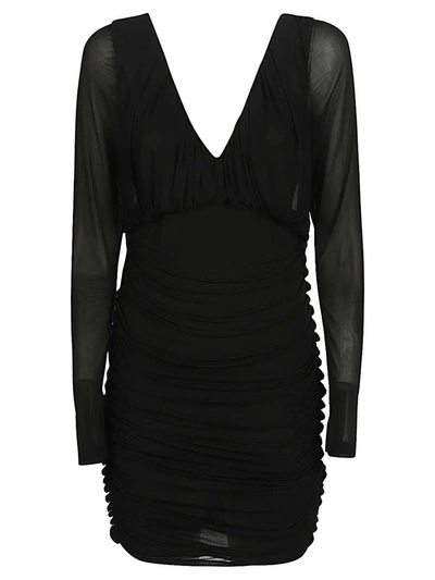 Shop Saint Laurent Short Jersey Dress In Black