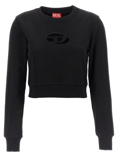 Shop Diesel F-slimmy Cropped Sweatshirt In Black