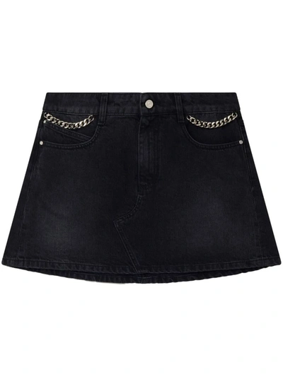 Shop Stella Mccartney Denim Mini Skirt Clothing In Black