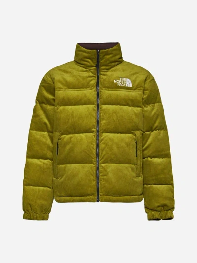 Shop The North Face Men's 92 Reversible Corduroy And Nylon Down Jacket In Khaki,aubergine