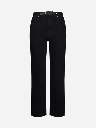 Shop Jw Anderson Padlock Strap Slim-fit Jeans In Black