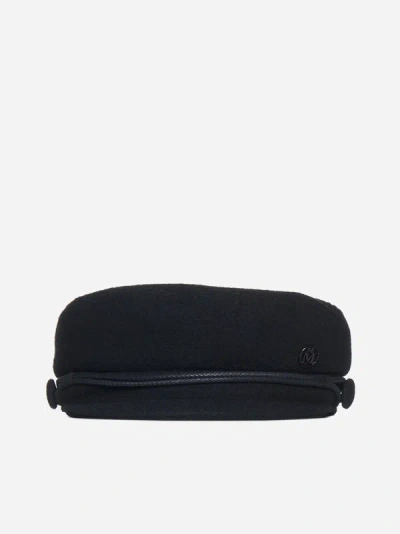 Shop Maison Michel New Abby Wool Cap In Black