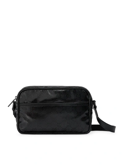 Shop Gucci Mini Shoulder Bag In Gg Crystal Fabric In Black