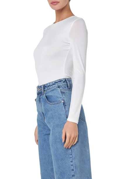 Grey Lab Long Sleeve Bodysuit In White