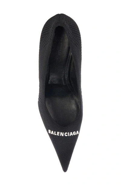 Shop Balenciaga Knife 2.0 Knit Pointed Toe Pump In Black