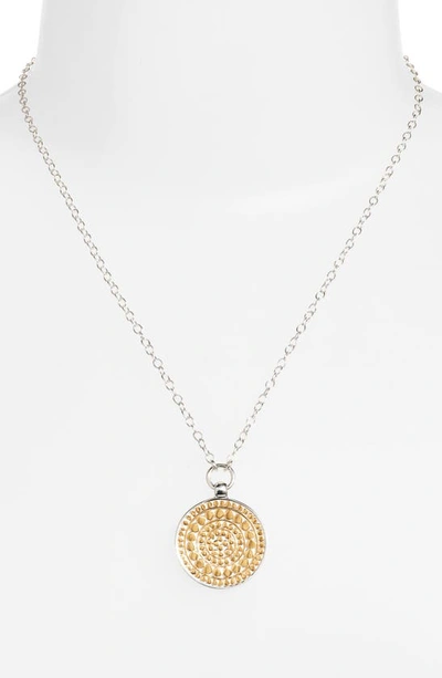 Shop Anna Beck Reversible Two-tone Medallion Pendant Necklace In Two Tone