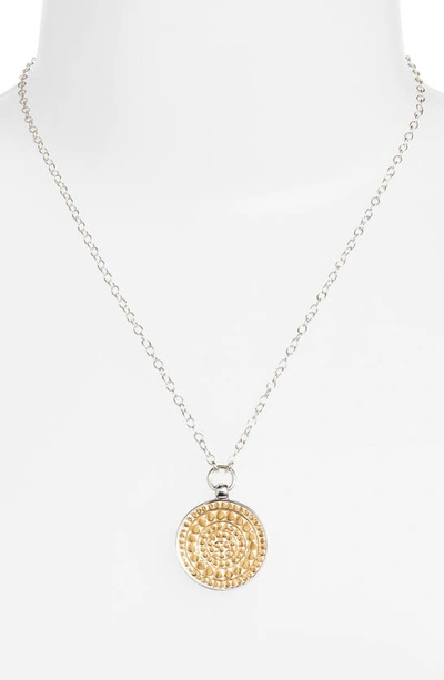 Anna Beck Reversible Two-tone Medallion Pendant Necklace In Two Tone