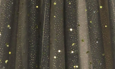 Shop Zunie Kids' Foil Print Flutter Sleeve Party Dress In Charcoal