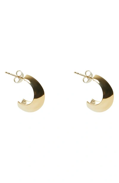 Shop Argento Vivo Sterling Silver Knife Edge Hoop Earrings In Gold