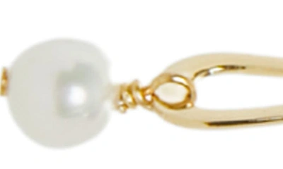 Shop Argento Vivo Sterling Silver Freshwater Pearl Linear Drop Earrings In Gold