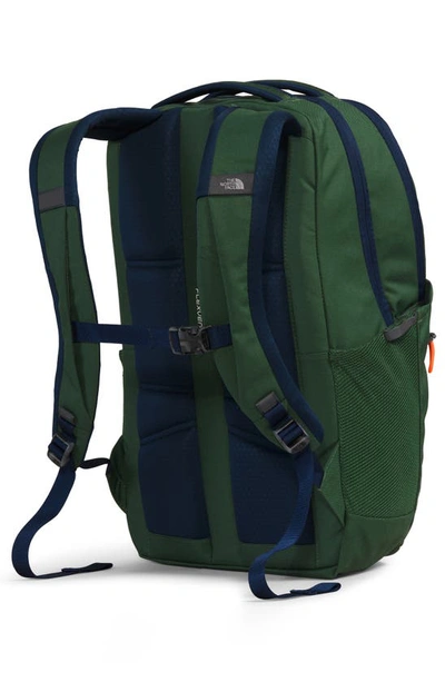 Shop The North Face Jester Water Repellent Backpack In Pine Needle/navy/orange