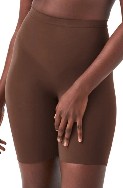 Shop Spanx Everyday Shaping Shorts In Chestnut Brown