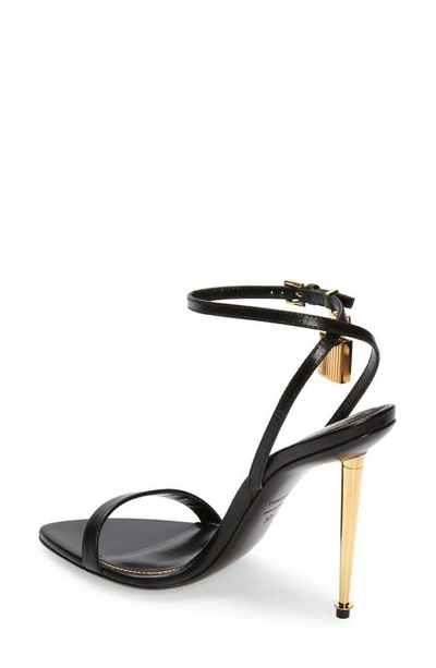 Tom Ford Padlock 85 Naked Pointy Sandals In Calf Leather In Black