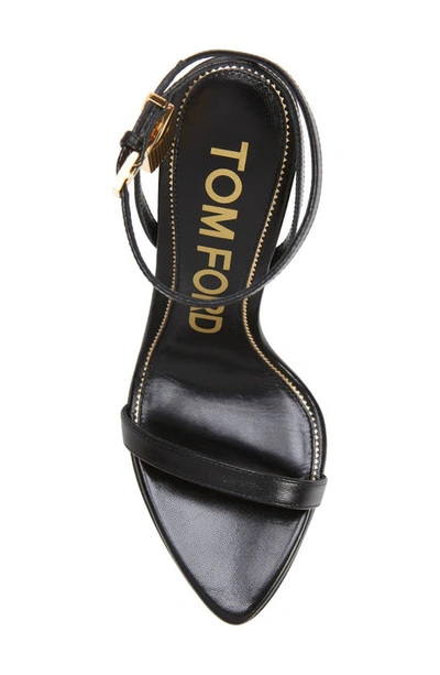 Tom Ford Padlock 85 Naked Pointy Sandals In Calf Leather In Black