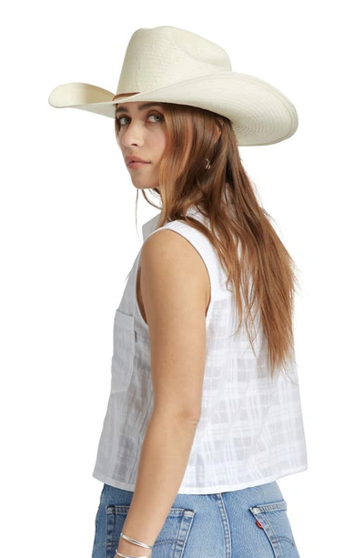 Shop Brixton El Paso Straw Cowboy Hat In Off White