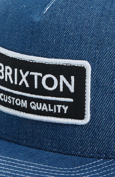 Shop Brixton Palmer Trucker Hat In Denim/ White
