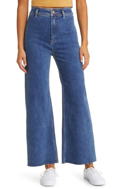 Rip Curl Holiday High Waist Wide Leg Jeans In Dark Blue