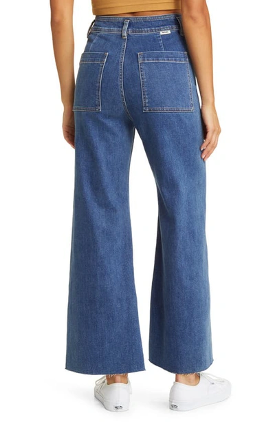 Rip Curl Holiday High Waist Wide Leg Jeans In Dark Blue