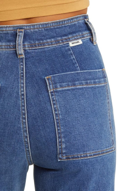 Rip Curl Holiday High Waist Wide Leg Jeans In Dark Blue