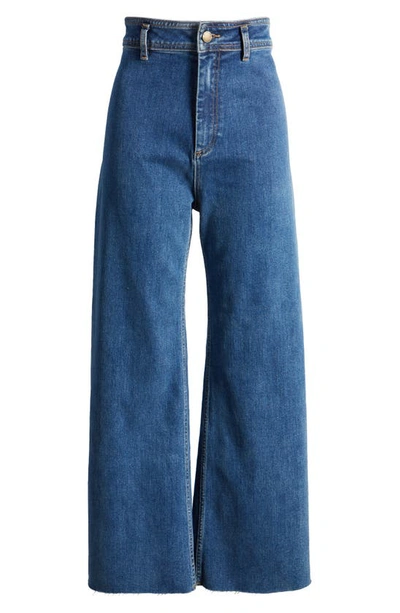 Rip Curl Holiday High Waist Wide Leg Jeans In Dark Blue