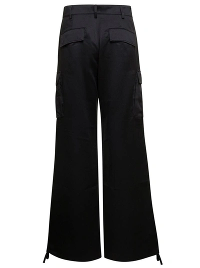 Shop The Andamane Black Lizzo Cargo Pants High Waist And Wide Leg  In Polyester Woman