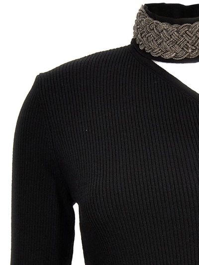 Shop Giuseppe Di Morabito Jewel One-shoulder Sweater In Black