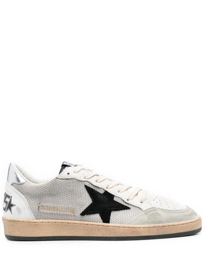 Shop Golden Goose Ball Star Leather Sneakers In Grey